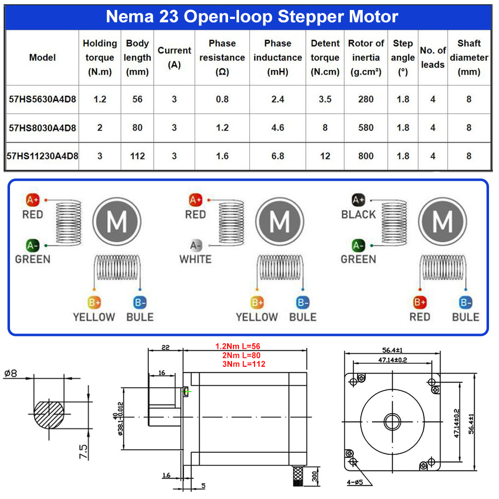 Motor paso a paso Nema23 de bu - Stepper Driver Cnc reseña y precio